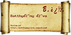 Batthyány Éva névjegykártya